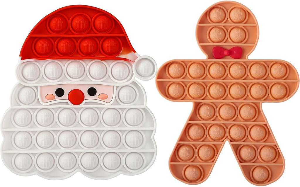 Christmas Pop Bubble Fidget Sensory Toys, Santa Claus Squeeze Sensory Toys, Christmas Novelty Gifts for Kids, Stress Relief and Anti-Anxiety Tools for Kids and Adults