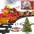 Christmas Tree Train Set with Lights, Smoke & Music