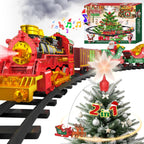 Christmas Tree Train Set with Lights, Smoke & Music